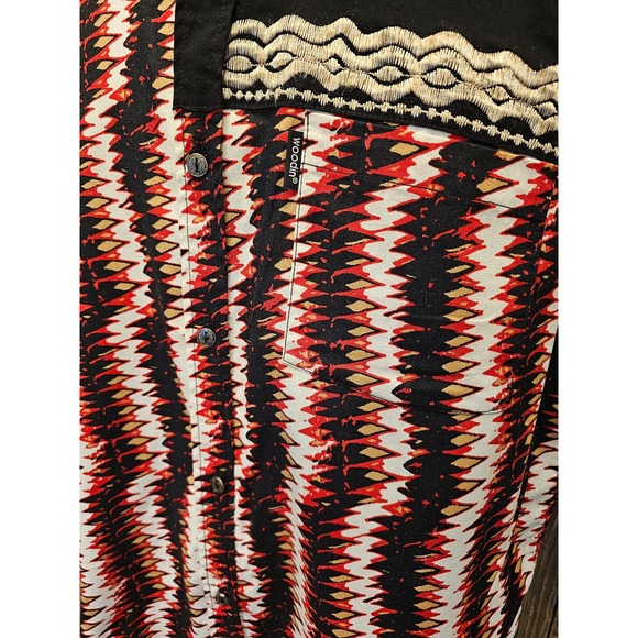 NWOT Woodin size medium short sleeve geometric retor button up western unique ^ - Picture 6 of 9